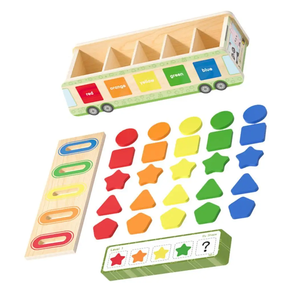 

Wooden Color and Shape Sorting Toy Montessori for Children Birthday Gifts