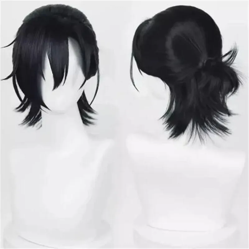 

Anime Summer Time Rendering Cosplay Wig Blue Black Short Hair Heat Resistant Synthetic Halloween Accessories Props + Wig Cap