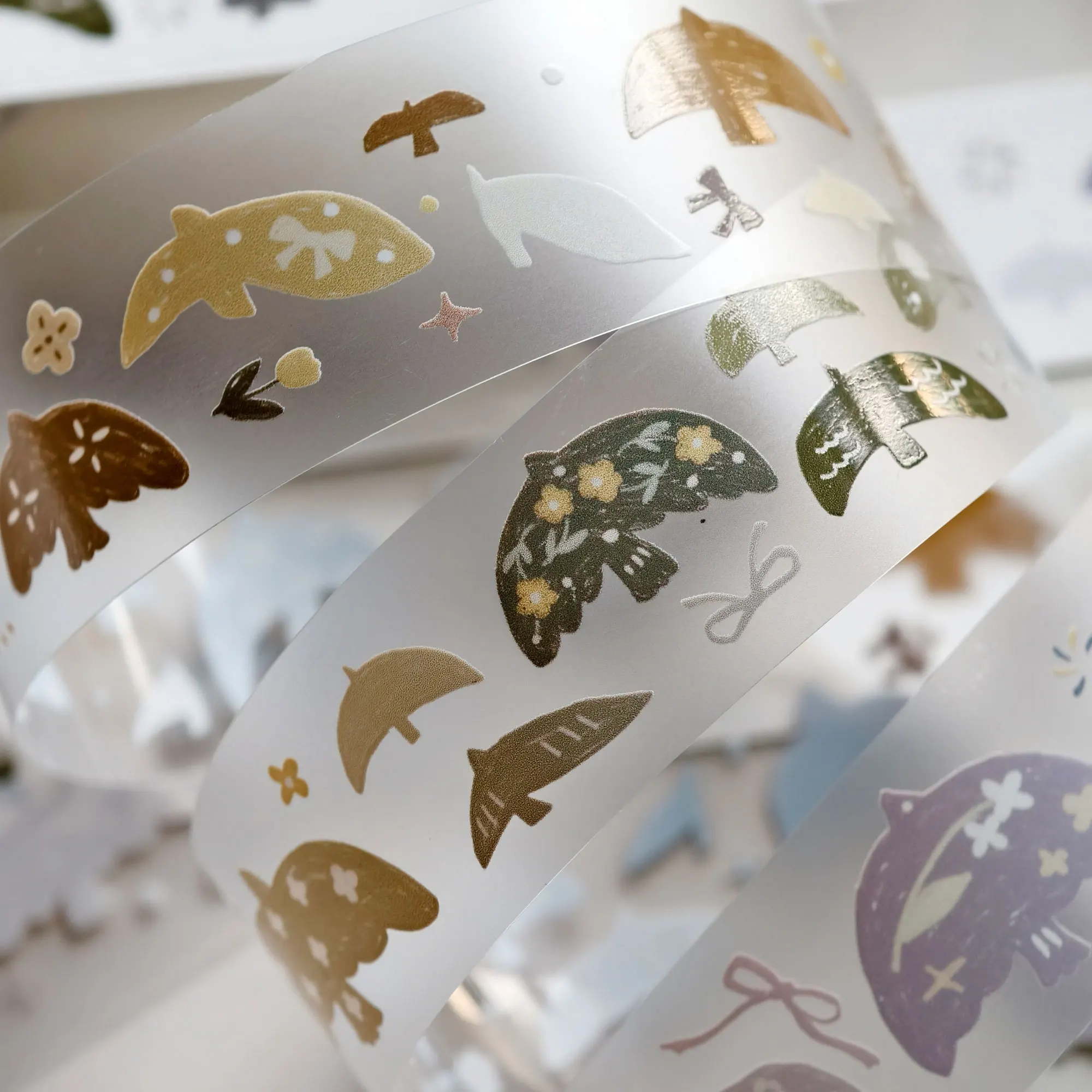 

Ретро наклейки на ленту Washi "Радужные птицы"