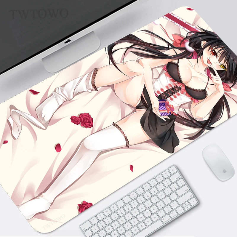 

Сексуальная аниме-девушка коврик для мыши для геймеров XL, персонализированный компьютерный коврик для мыши XXL, коврики для мыши, Противоско...