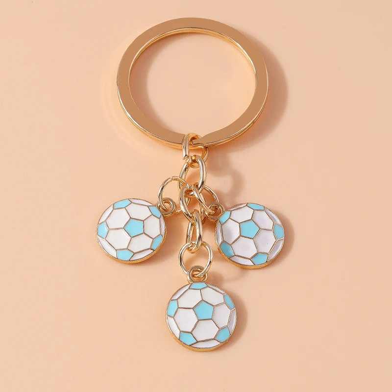 Модный эмалированный брелок для ключей с футбольным мячом мужчин и женщин