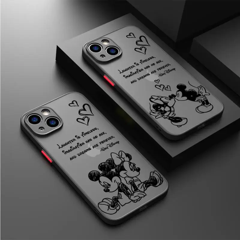 Disneies Mikey Minnie Case For Samsung A73 A72 A71 A53 A52 A51 A42 A33 A32 A31 A30 A23 A22 A14 A13 A12 4G 5G Matte Capa