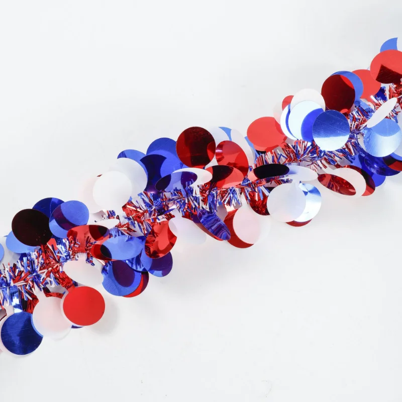 

American Independence Day Streamers 2M Beautiful Bars Decorations Colorful Tinsel Garland Christmas Tree Wedding Festival Decor
