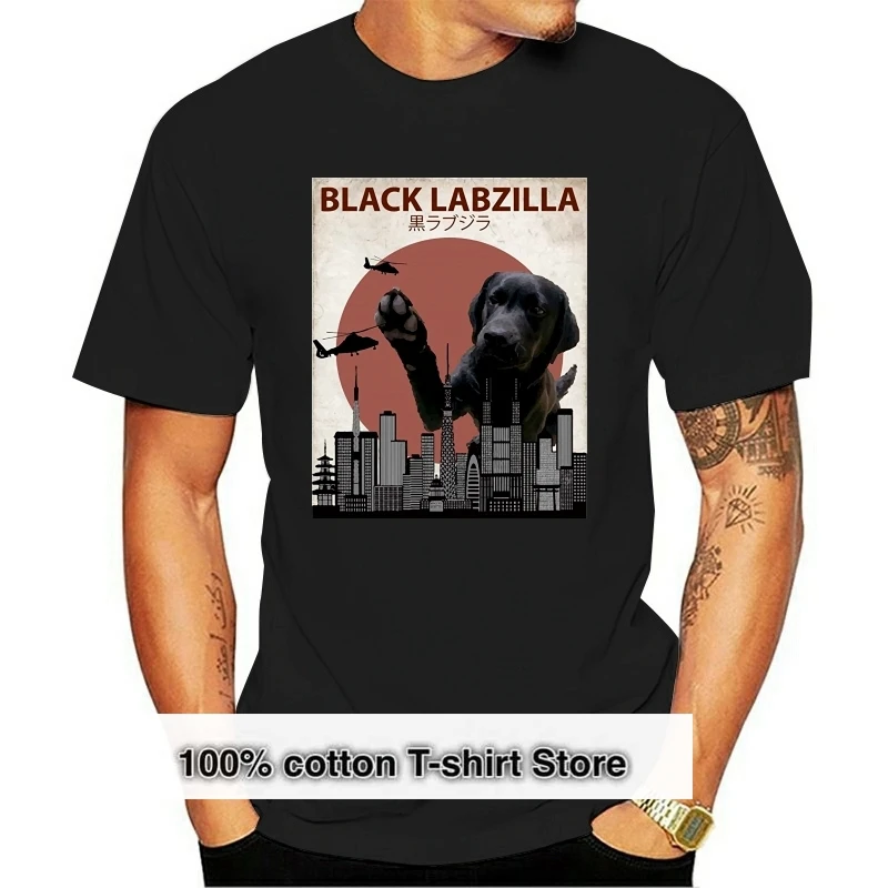 

Лидер продаж 2020, модная черная футболка Labzilla из 100% хлопка | Забавная футболка с лабрадором ретривером и собакой