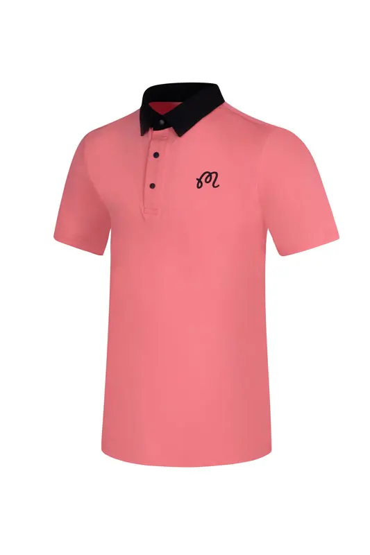 Malbon New 2023 Golf Men's Summer Short-Sleeved Outdoor Sports Breathable Sweat Quick Dry Fashionable Spandex Men's jersey