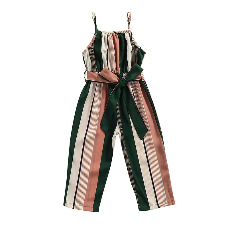

Одежда для новорожденных девочек, повседневный бандажный комбинезон на подтяжках, модные длинные брюки с принтом в полоску, Детская летняя ...
