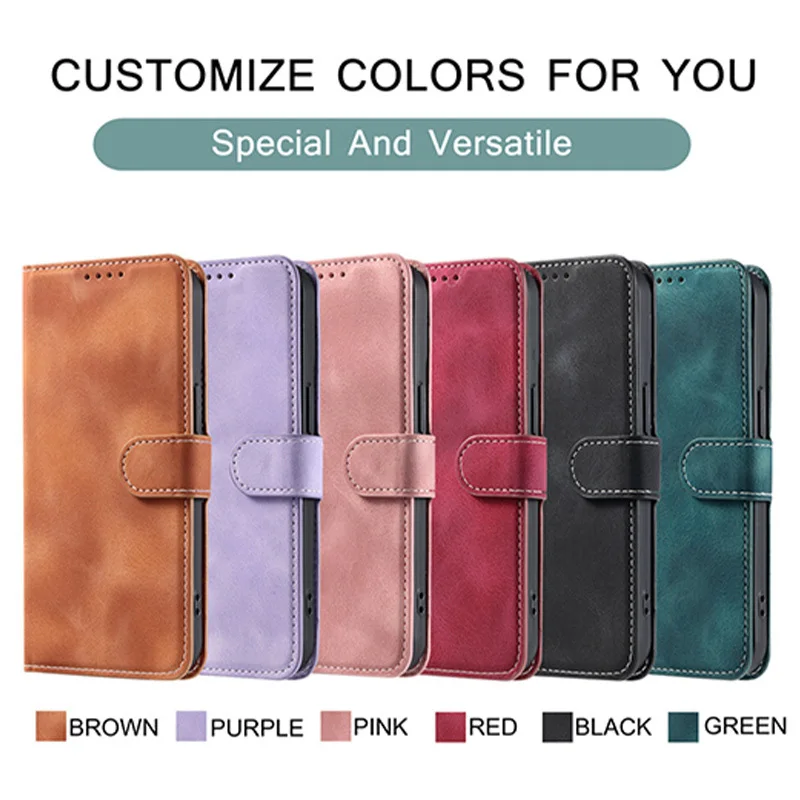 Кожаный чехол Skin Feel для Samsung Galaxy A16 A15 A14 A13 A12 A11 A10S A10 A06 A05S A05 A04E A03 F04 F54 F62 4G 5G Book Cover