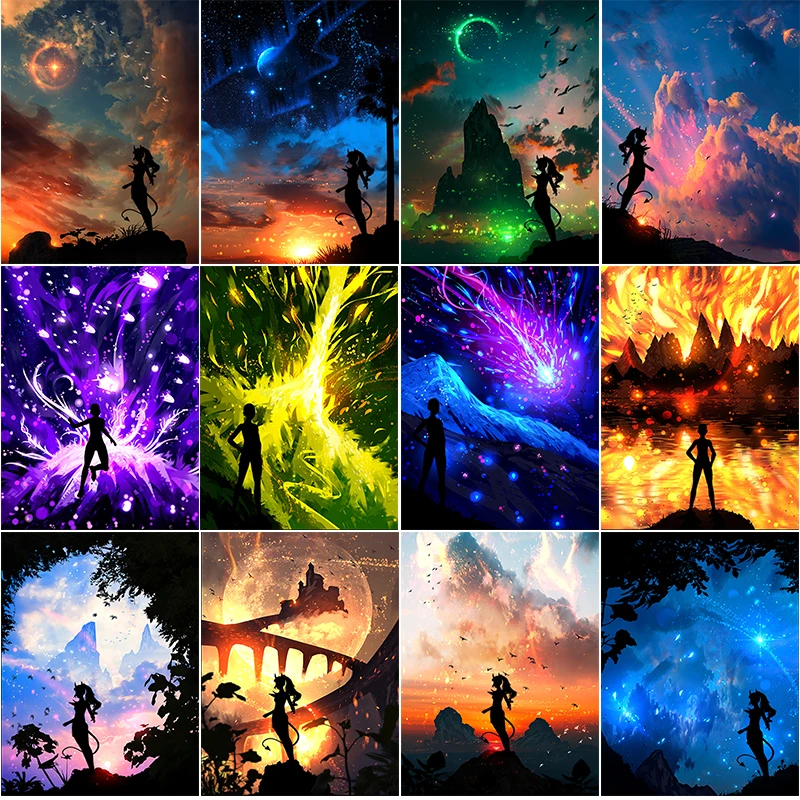 

DIY Diamond Painting Full Circle Diamond Toolkit 5D Embroidery Mosaic Anime Poster Picture Wall Home Decor Best Friend Gift