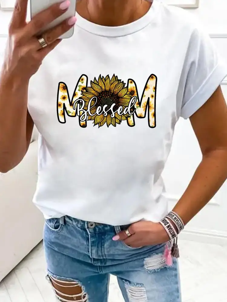 

Женская модная одежда, футболка с принтом, одежда для мам, буквы с цветами 90-х, летний базовый топ, футболка с коротким рукавом, футболки с графическим принтом