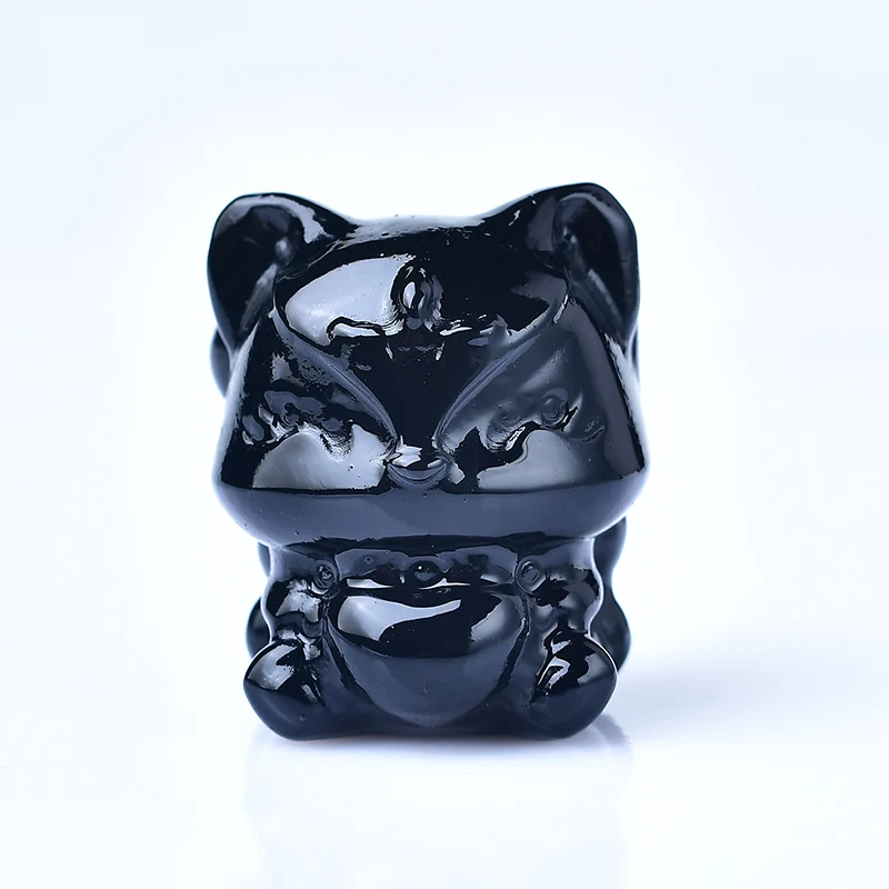 1 шт. натуральный розовый кварц девятихвостая лиса аниме ручка искусственная