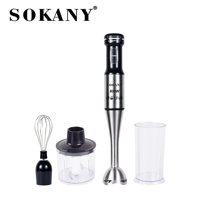 Electric Immersion Hand Blender 800 Watt 6-Speed with Stainless Steel Blades Mixer Perfect for Smoothies, Puree Baby Food & Soup