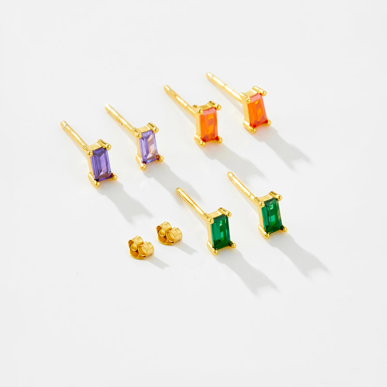 ANDYWEN стерлингового серебра 925 пробы красочные радужные квадратные