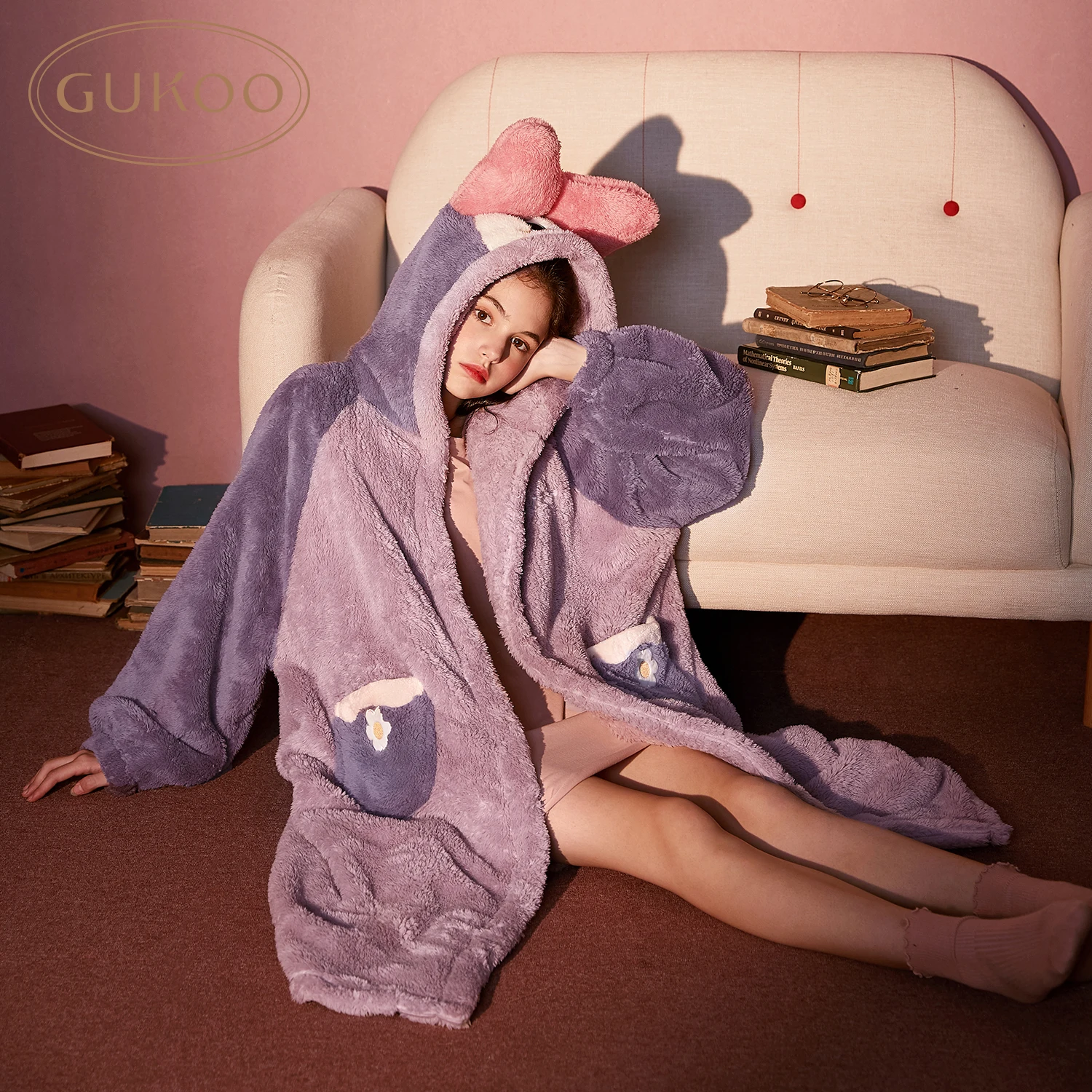 Nightgown woman winter long nightgown woman Autumn winter coral down nightgown Woman Winter home dress winter