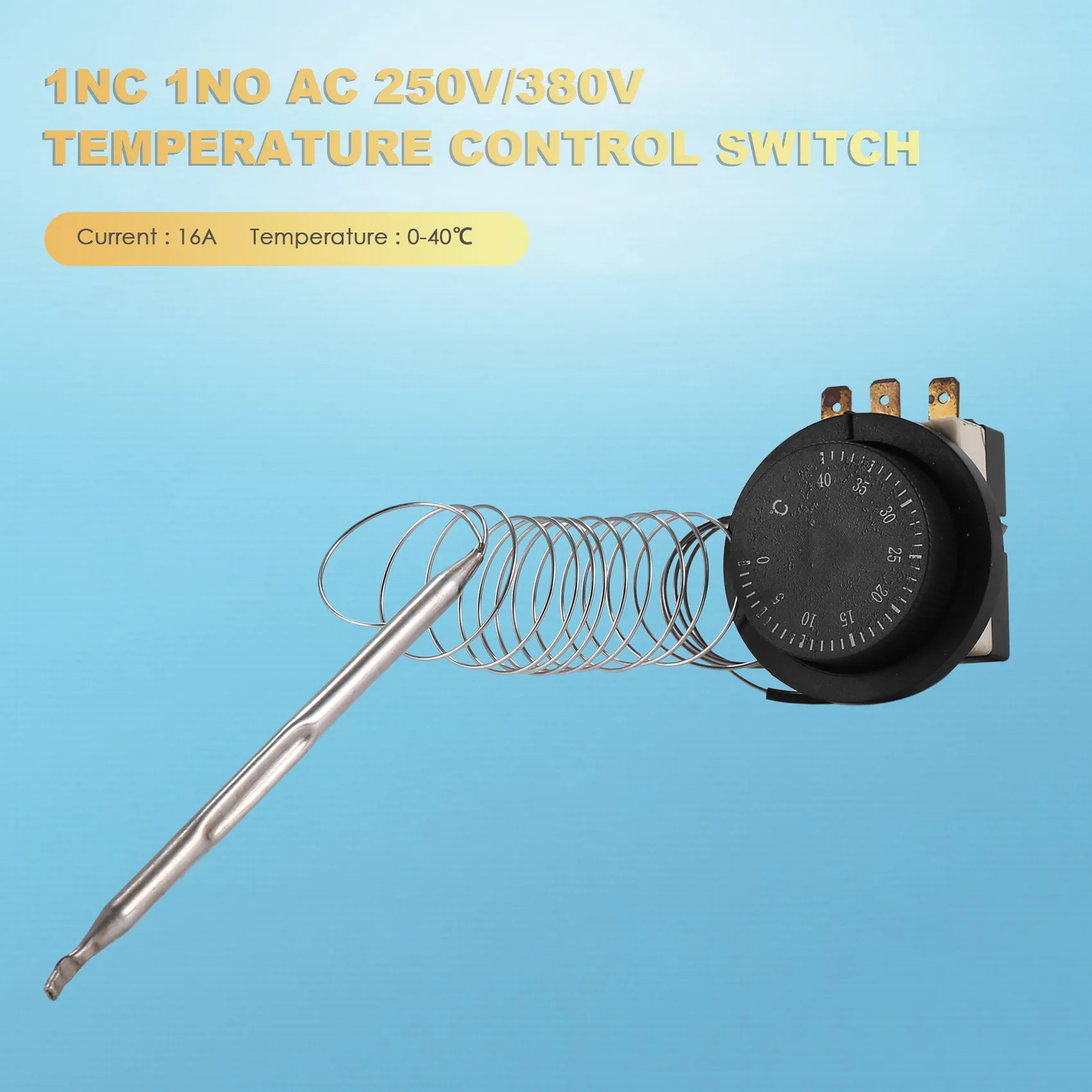 1NC 1NO AC 250 В/380 В 16A 0-40C переключатель контроля температуры капиллярный термостат