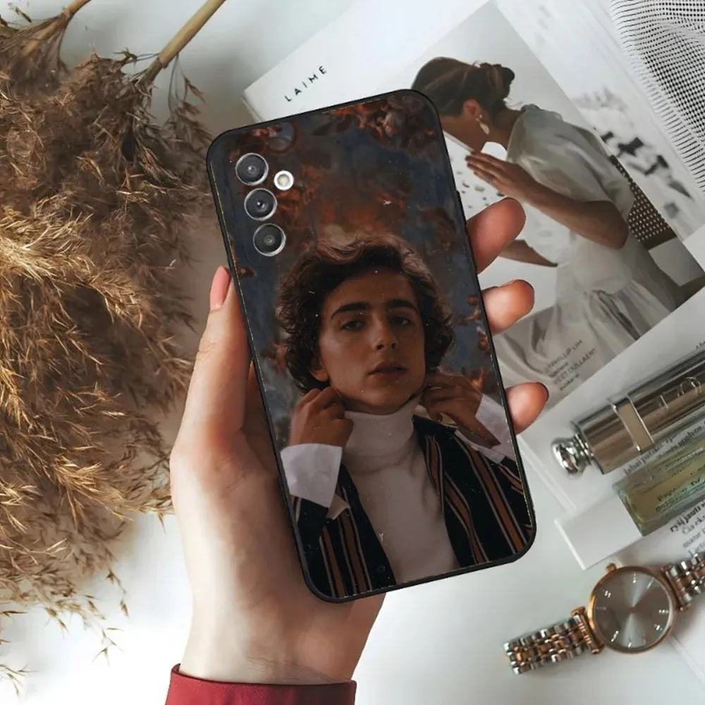 T-Timothee C-Chalamet Phone Case For Samsung S24 23 22 30 21 10 9 Ultra Plus Lite FE 5G Black Soft