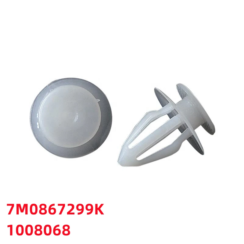 

XIEAILI 100Pcs Car Shield Retainer Bumper Fastener Nylon Clips Car Door Panel Clip 7M0867299K 1008068 D07