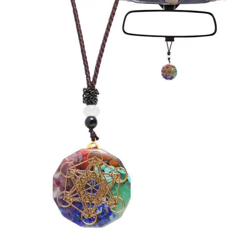 

Natural Crystal Orgone Energy 7 Stones Pendant Energizing Necklace Absorbs Negative Energy Bring Lucky Necklace