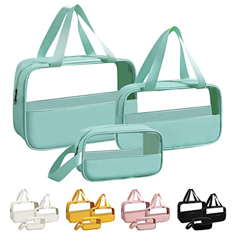 

Hot Kf-Patchwork Cosmetic Bag Makeup Storag Bag Translucent Large Capacity Bath Bag Waterproof Travel Storage Bag