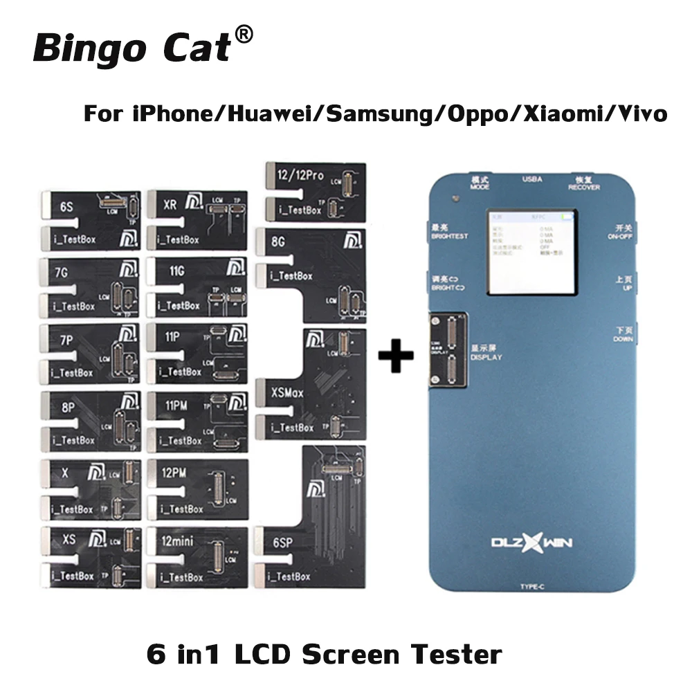 

TestBox DL S300 6in1 LCD Screen Tester Tools For iPhone Samsung Huawei Oppo Vivo Xiaomi 3D Touch Testing Fast True Tone Recover