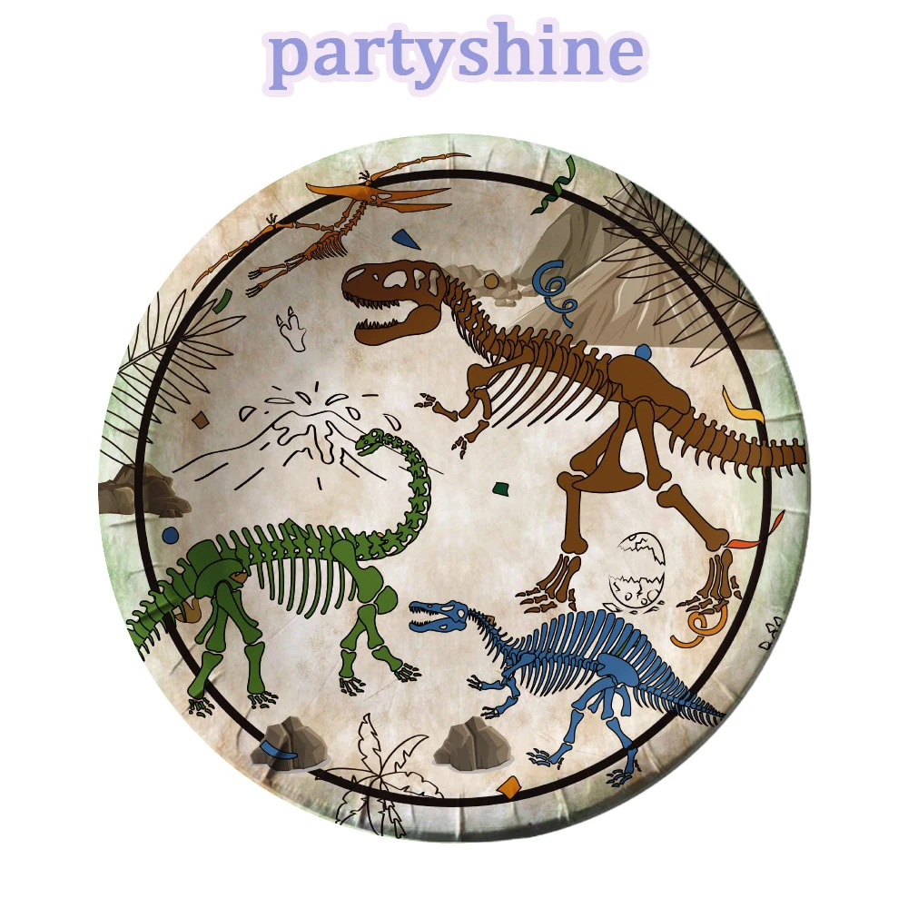 

10PCS Dinosaur Decorative Dinner Plate for Halloween/Christmas/Happy New Year/Birthday Party/Wedding Celebration/Valentine's Day