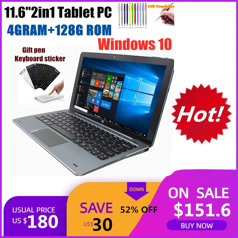 Top Sales 2in1 PC 11.6 INCH 4GBDDR+128GB and Docking Keyboar