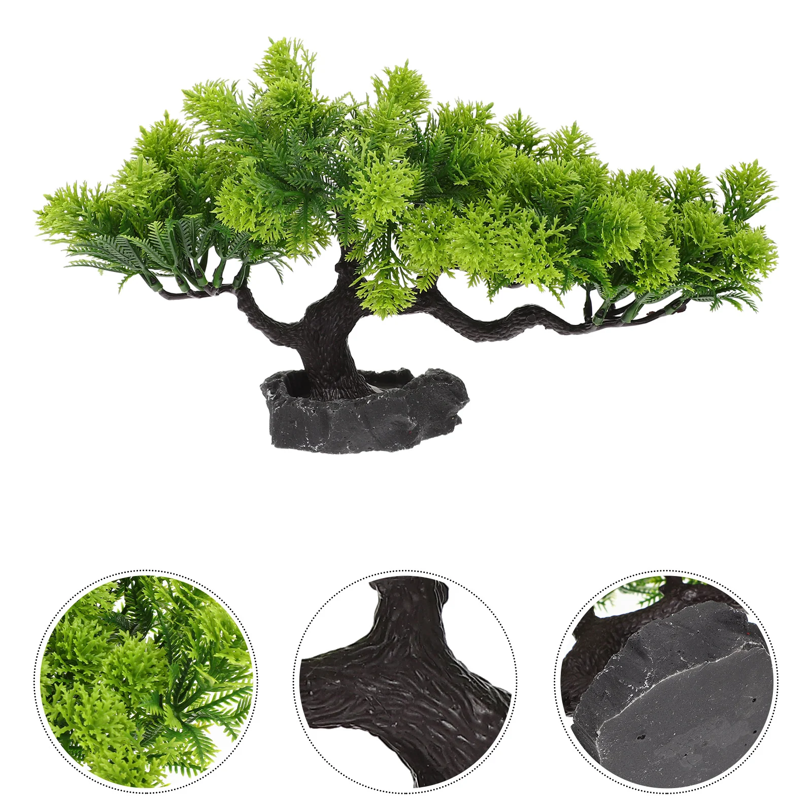 

Tree Plate Bonsai Decorations Sushijapanese Pine Sashimi Fakefaux Artificial Juniper Decor Tray Tankice Zen Garden Flower Model