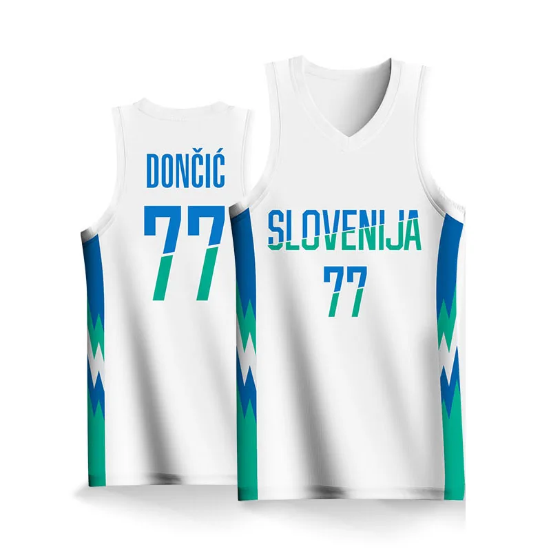 2023 Newest Basketball Sets For Men Full Sublimation SLOVENIJA Letter Printed Customizable  Jerseys Shorts Training Tracksuits