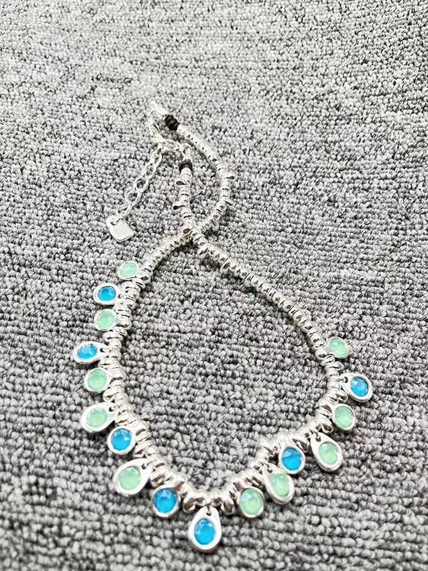 

2022 Новое модное Гальваническое ожерелье из серебра 925 пробы с двухцветным хрустальным кулоном ювелирный подарок