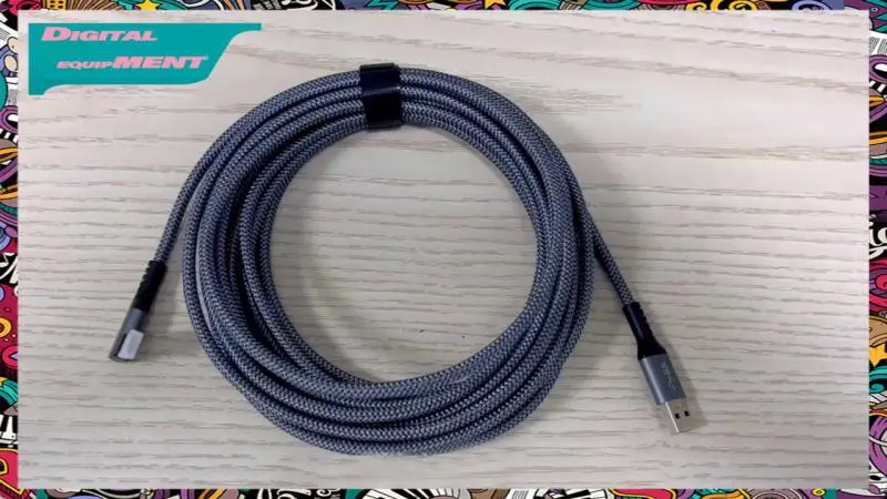 

Black Output Without Delay Vr Data Cable 5gbps Elbow Data Line Compatible With Oculus Quest 1 / 2 Vr Connecting Cable 5m