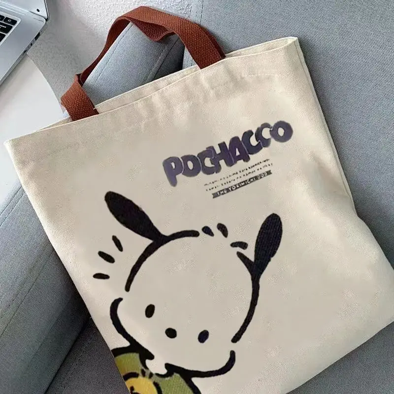 

Kawaii Sanrio Pochacco Kuromi Anime Cute Student Canvas Bag Women Large Capacity Multifunctional Handbag Girls Birthday Gift