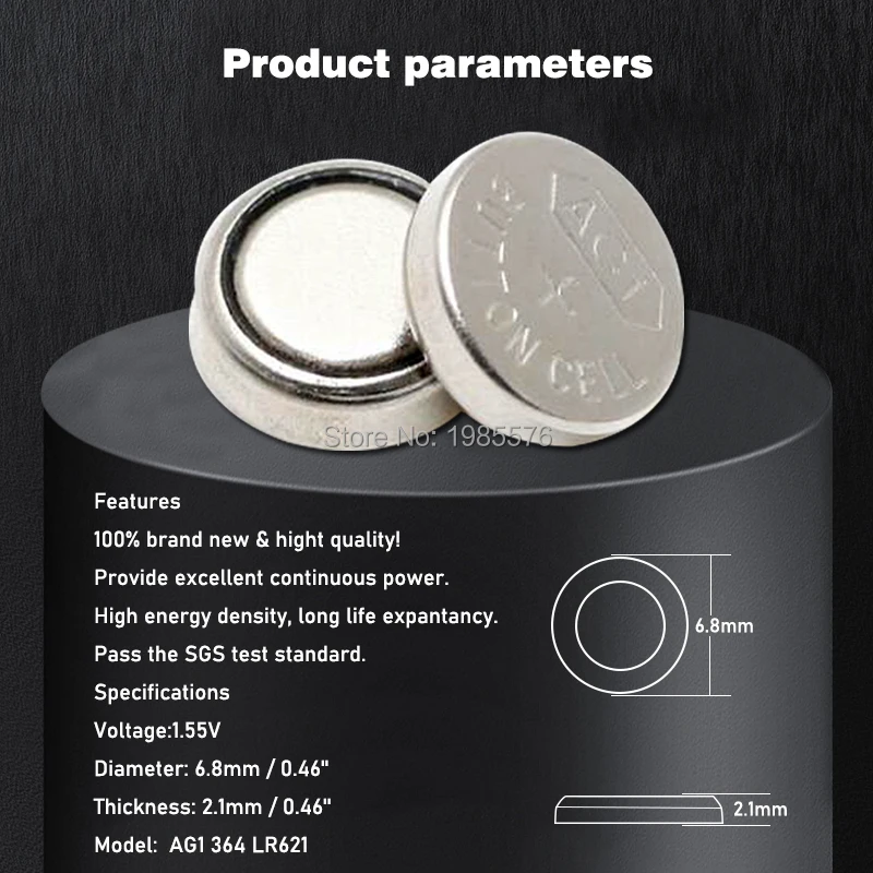 Щелочные батарейки AG1 1 55 в 20 шт |