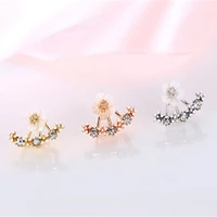 daisy stud earrings womens simple crystal flower back hanging earrings sweet earrings