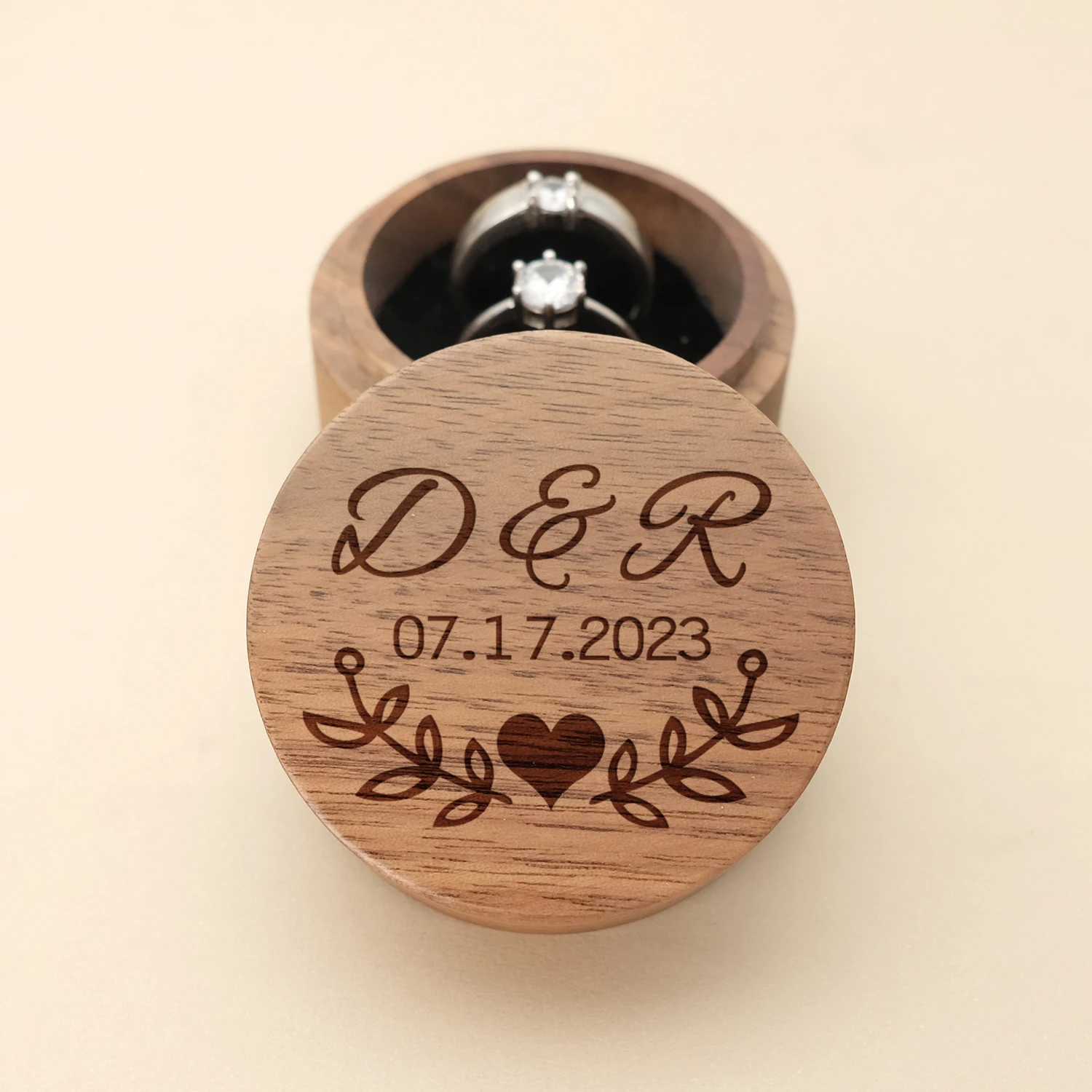 

Personalised Wedding Ring Box Engraved Wood Ring Bearer Box Custom Proposal Ring Holder Jewelry Box Engagement Wedding Gift