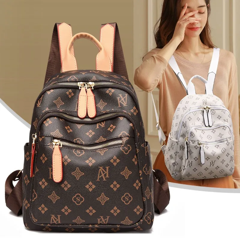 Bag 2023 New Printed Backpack Large Capacity Travel Backpack Old Fashionable Leisure Versatile Women's Bag Schoolbag