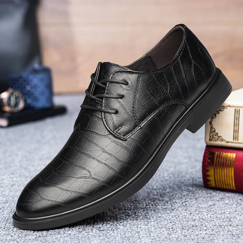 

Brand New Men Shoes Top Quality Oxfords Man British Style Genuine Leather Dress Shoes Male Business Formal Shoes Men Size 37-45