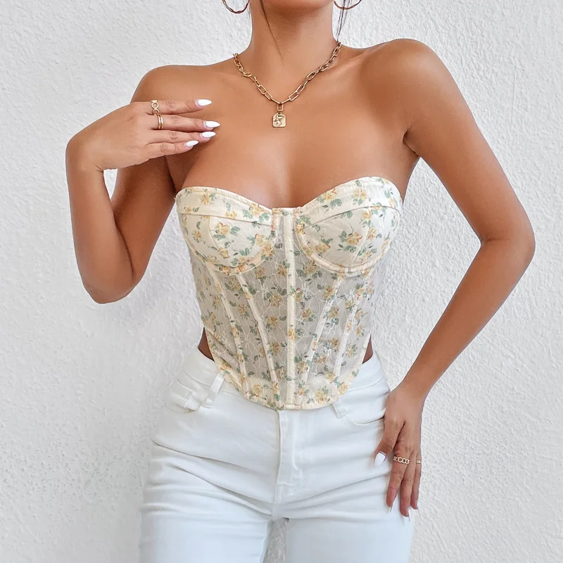 

Женский пикантный сетчатый жилет без рукавов, прозрачный облегающий топ со стразами, корсет-майка со стальными кольцами, женский укороченн...