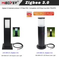 Zigbee3.0 9W RGB+CCT LED Lawn Light MiBoxer Square/Round IP66 Waterproof 24V smart Garden Lamp Zigbee 3.0 Gateway Remote Control