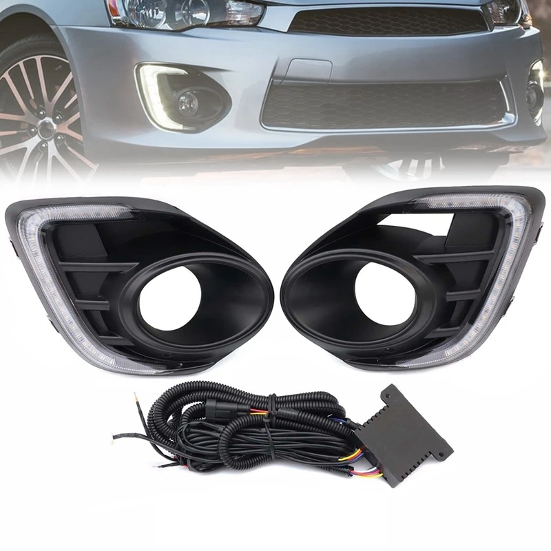 Для Mitsubishi Lancer 2016-2019 светодиодные дневные ходовые огни DRL указатель поворота