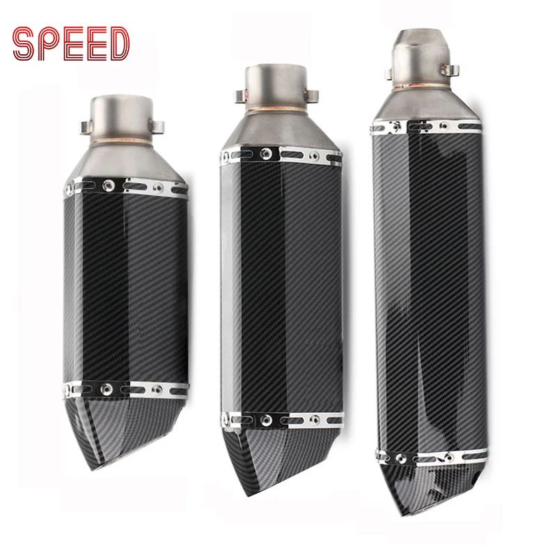 Универсальный выхлопной глушитель из углеродного волокна 51 мм для 752S ER-6n Z900 CB650R YZF-R6 R1 R3 GPR150 RC390 K1600 S1000R