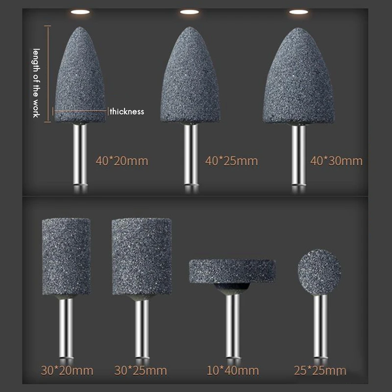 Promotion! Abrasive Stone Points Set Grinding Wheel Polishing Head Bit With 1/4-Inch Shank 7Pcs Stones |