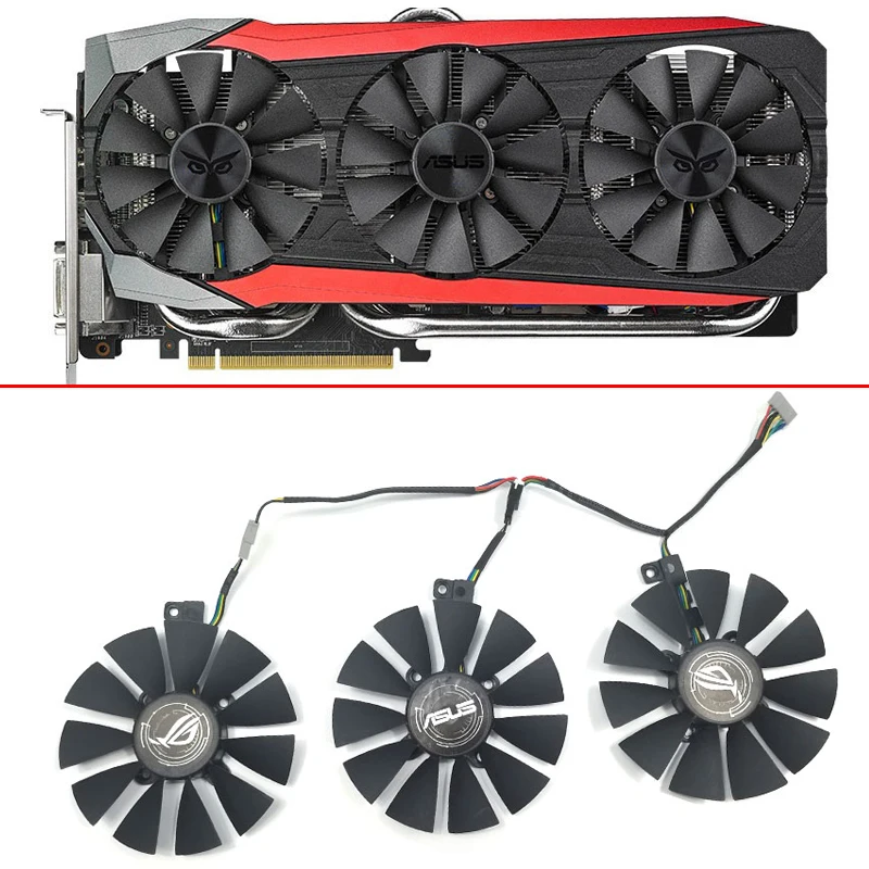 Новый вентилятор для графической карты ASUS STRIX GTX980Ti R9 390X 1070 GTX1070 GTX1060 3 шт. 87 мм 6PIN