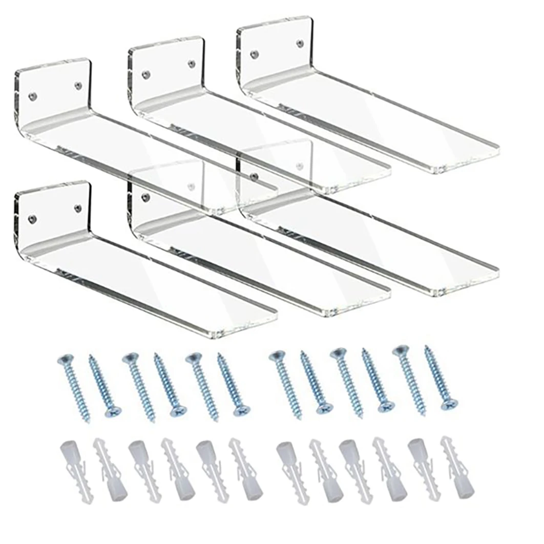 

6 Pack Floating Shoe Display Shelves Wall Mount Levitating Shoe Display Stand for Sneaker Collection or Shoes Box