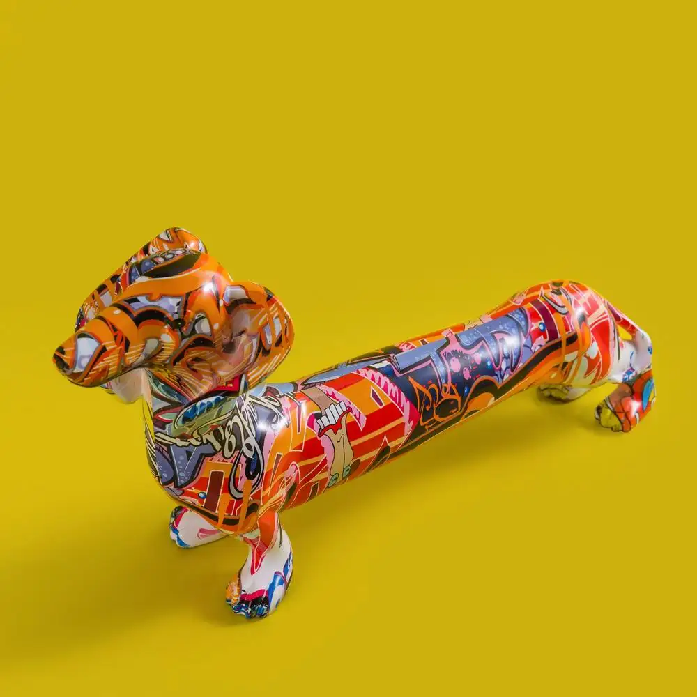

Art Simple Creative dachshund Color Dog Decor Home Entrance Wine Cabinet Office Decorations Resin Crafts