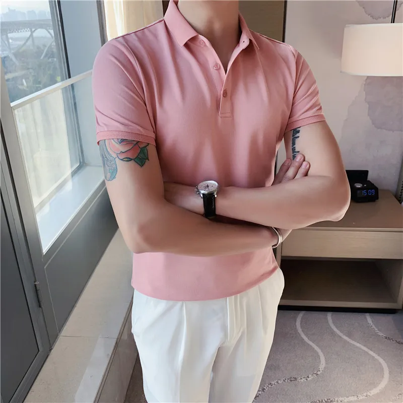 

New Designer Logo Summer Brand Mens Polo Shirts With Short Sleeve Turn Down Collar Casual Tops Fashions Men Clothing