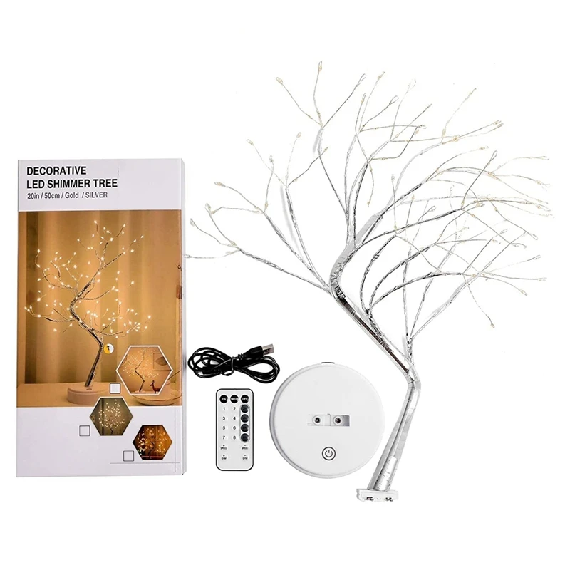 Firefly Tree Lights With Remote, Lighted Bonsai Tree Light For Room Decor, For Living Room (Warm White, 108 LED)