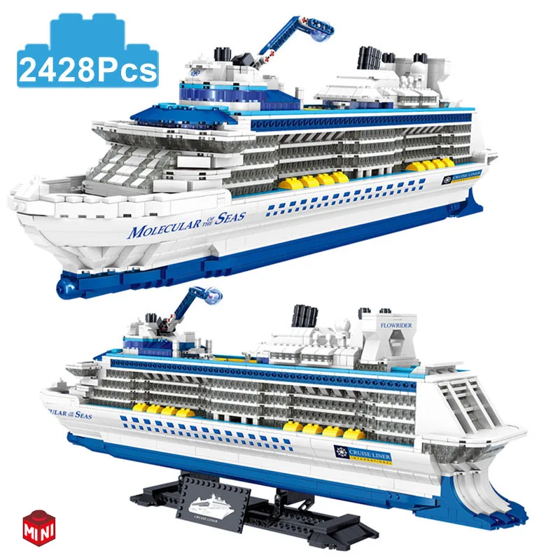 

City 2428Pcs Cruise Liner Ship Sailing Boat Mini Model Building Blocks Creative Big Ocean Vessels Bricks MOC Toys Children Gifts