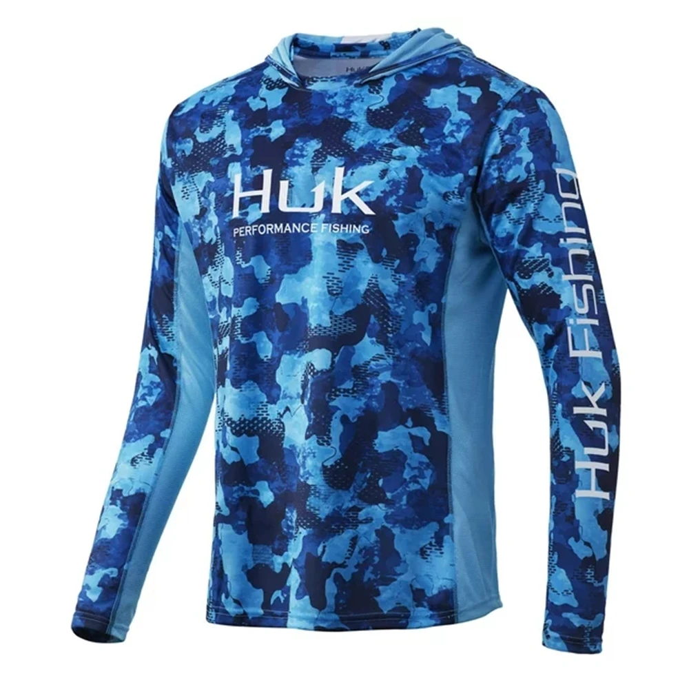 

HUK Fishing Shirt Hoodie Performance Long Sleeve Tops Uv Protection Shirts UPF 50 Sun Clothing Breathable Sports Fishing Shirts