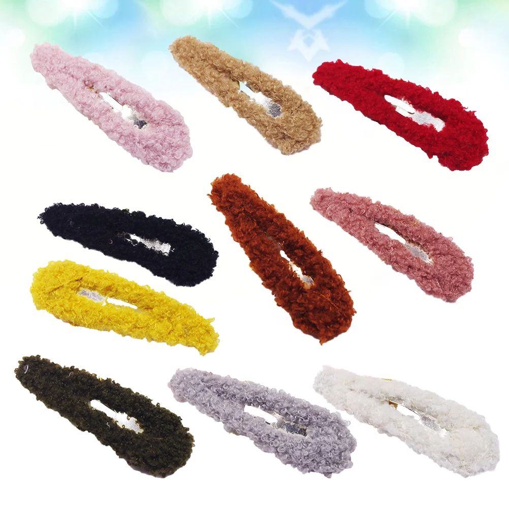 

10pcs Snap Hair Clips Plush Hair Clips Snap Hair Clips for Girls Snap Hair Clips Snap Barrettes for