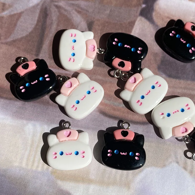 10 шт./упак. подвески из смолы с рисунком медсестры и кота милый кулон котенком для