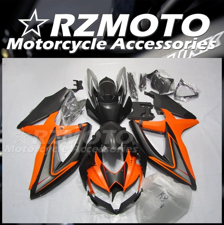 

Новый комплект обтекателей из АБС-пластика, подходит для Suzuki GSX-R 600 750 K8 08 09 10 2008 2009 2010, кузов матового оранжевого цвета на заказ
